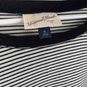 Black + White Striped Long Sleeve Shirt